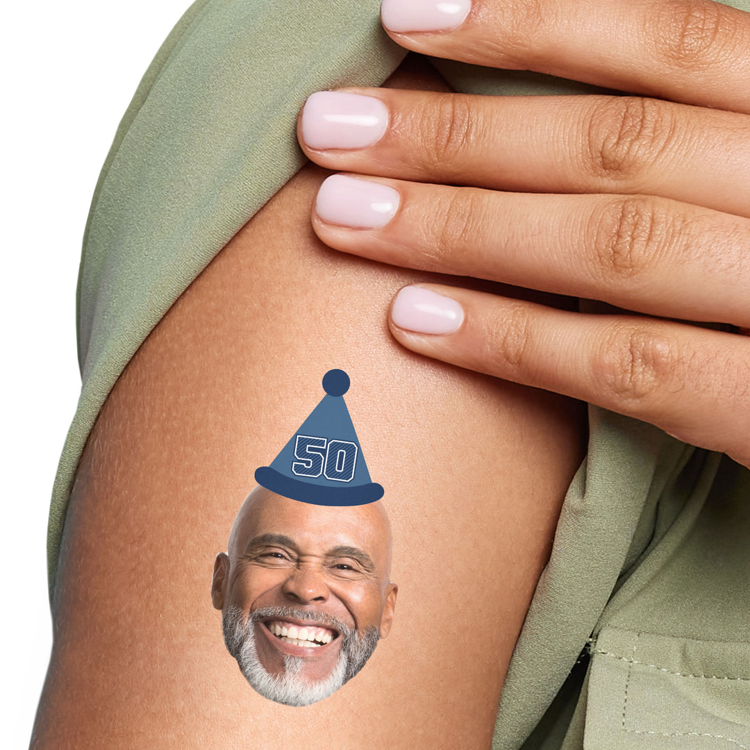 Custom Face Tattoo - Look Who's 50 - 12 Ct