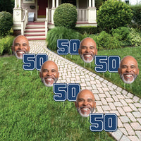 Custom Face Yard Signs - 50th Birthday - 10 Pc
