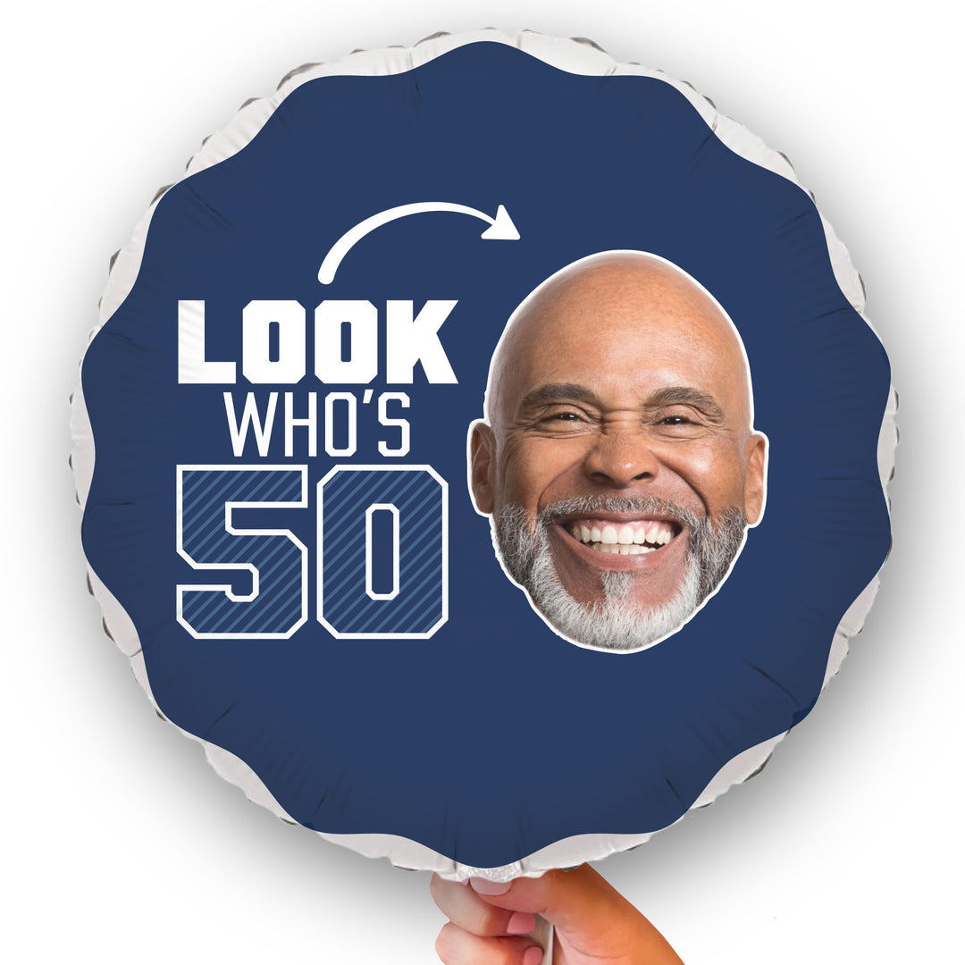 Custom Face Balloon - Look Who's 50 - 1 Ct