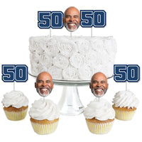 Custom Fun Face 50th Birthday Treat Picks - 24 Ct