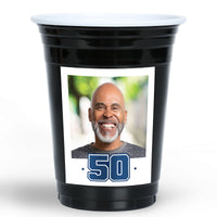 Custom Photo Party Cups - 50th Birthday - 16 Ct