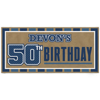 Custom Text 50th Birthday Kraft Banner