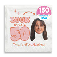 Custom Face Napkins - Look Who's 50 Birthday