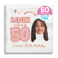 Custom Face Napkins - Look Who's 50 Birthday