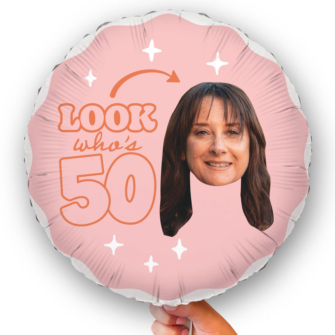 Custom Face Balloon - Look Who's 50 - 1 Ct