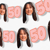 Custom Face 50th Birthday Garland Banner