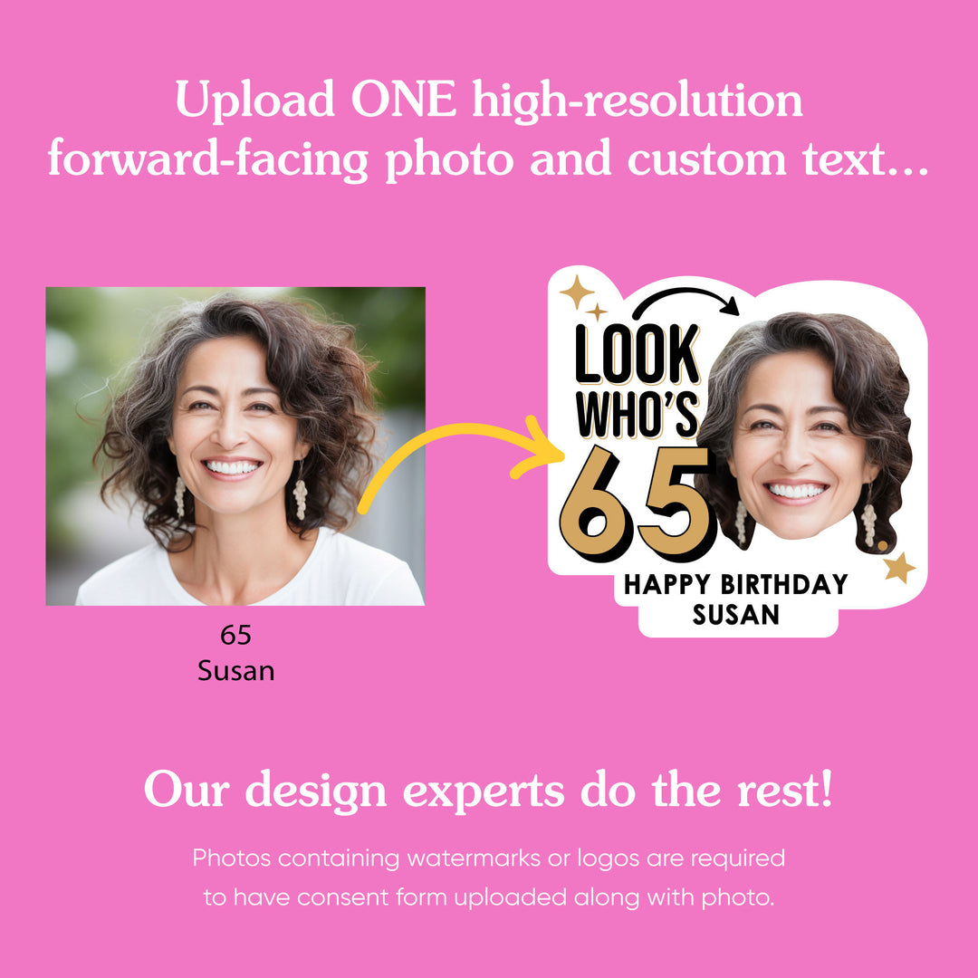 Custom Look Who's AGE Birthday Party Temporary Tattoos - 12 Ct