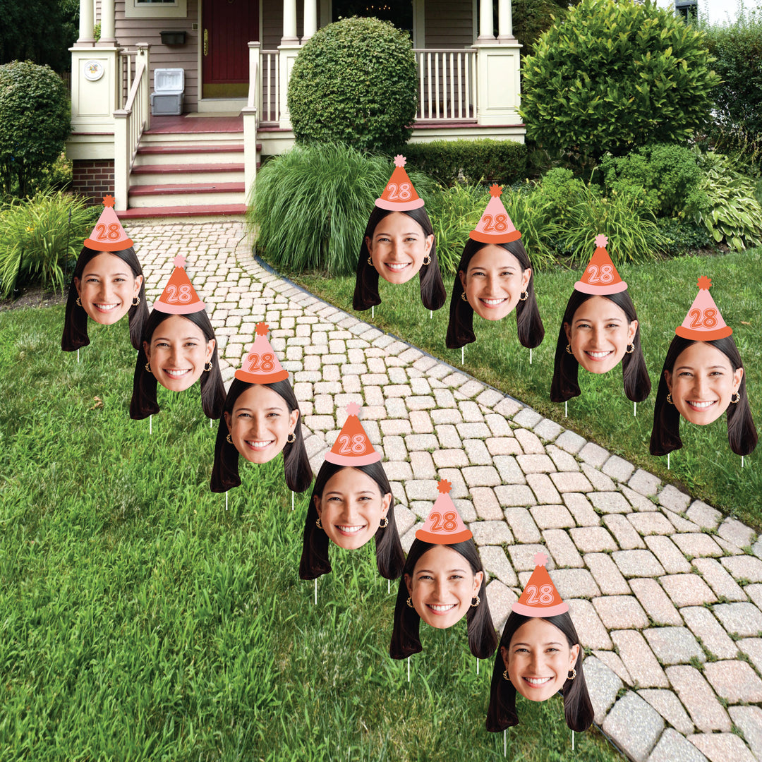 Custom Face Yard Signs - Look Who's Birthday - 10 Pc
