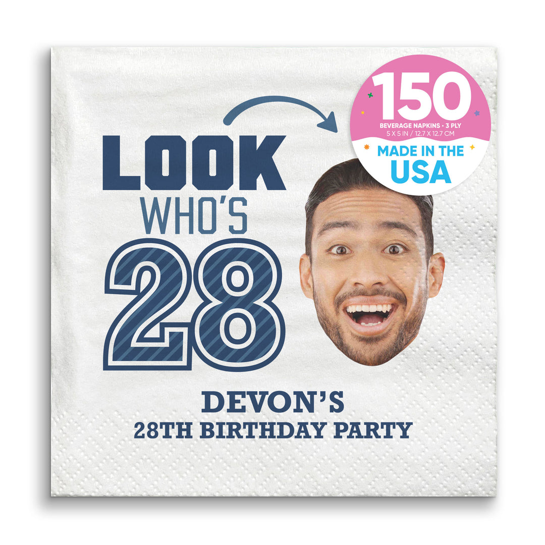Custom Face Napkins - Look Who's Birthday