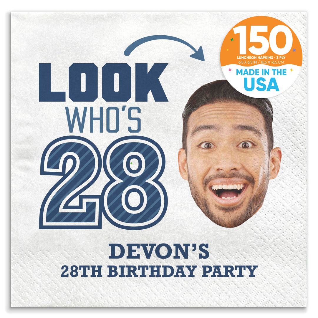 Custom Face Napkins - Look Who's Birthday