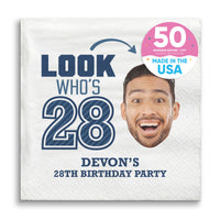 Custom Face Napkins - Look Who's Birthday