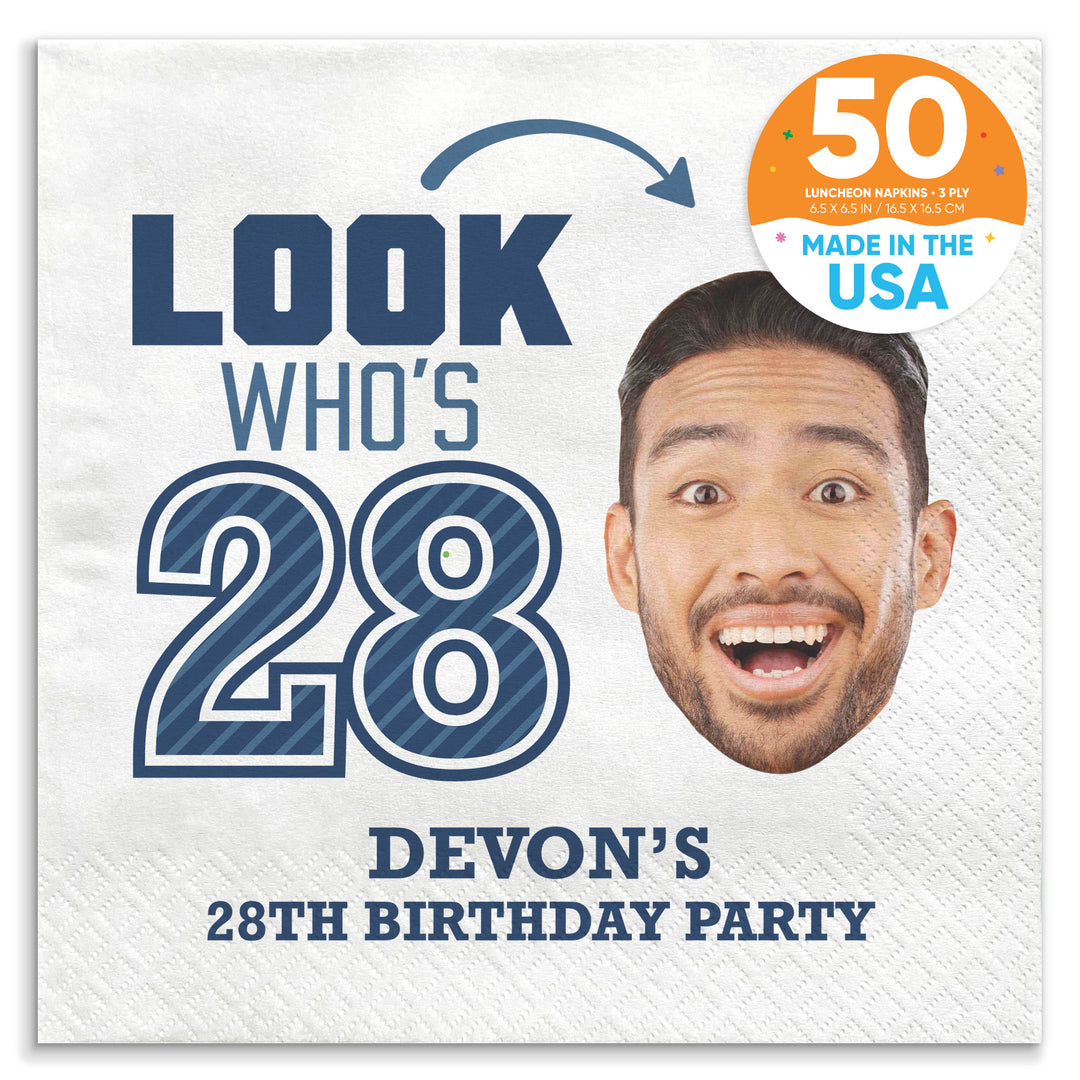 Custom Face Napkins - Look Who's Birthday