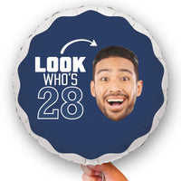 Custom Face Balloon - Look Who's Birthday - 1 Ct