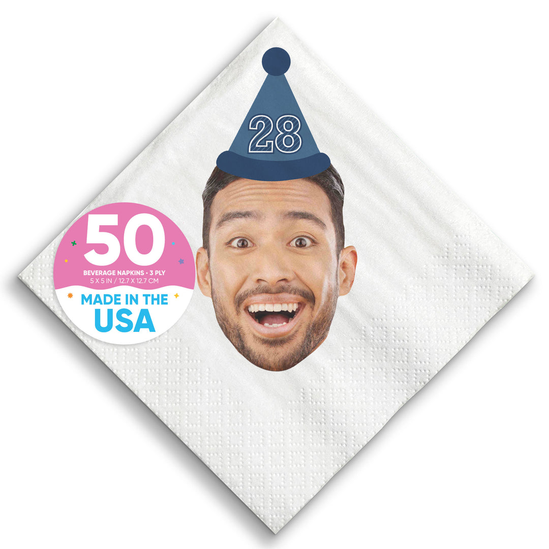 Custom Face Napkins - Birthday