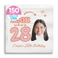 Custom Face Napkins - Look Who's Birthday