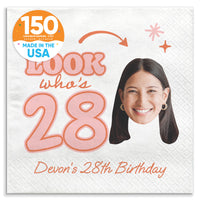 Custom Face Napkins - Look Who's Birthday