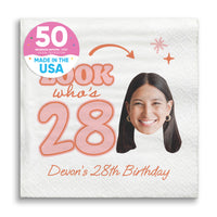 Custom Face Napkins - Look Who's Birthday