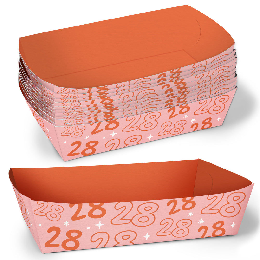 Custom Age Look Who's Birthday Paper Food Trays - 12 Ct