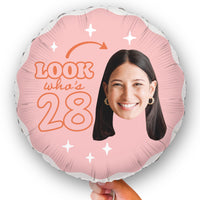 Custom Face Balloon - Look Who's Birthday - 1 Ct
