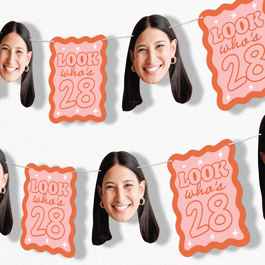 Custom Face Garland Banner - Look Who's Birthday