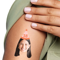 Custom Party Hat Temporary Tattoos - 12 Ct