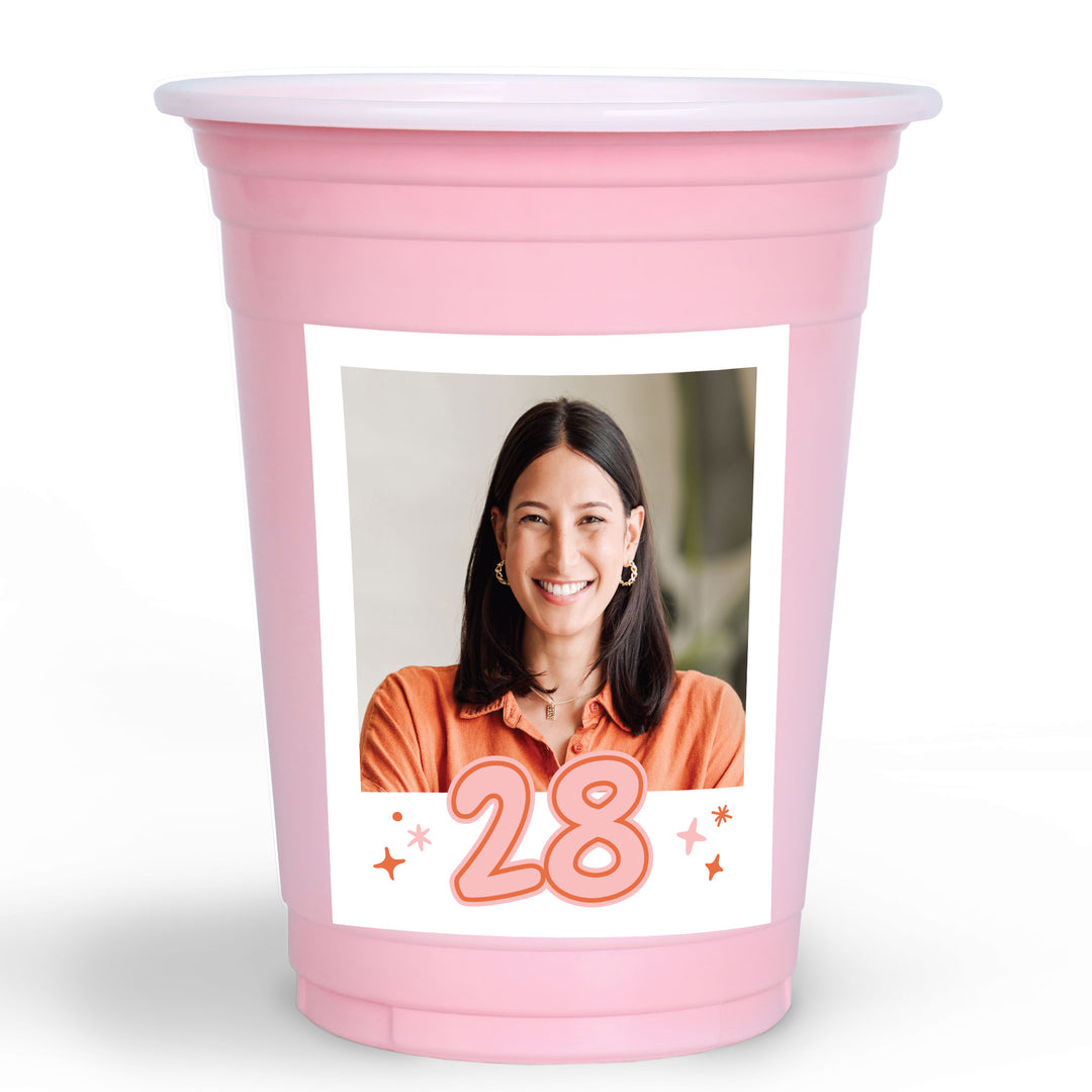 Custom Photo Party Cups - Look Who's Birthday - 16 Ct