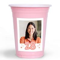 Custom Photo Party Cups - Look Who's Birthday - 16 Ct