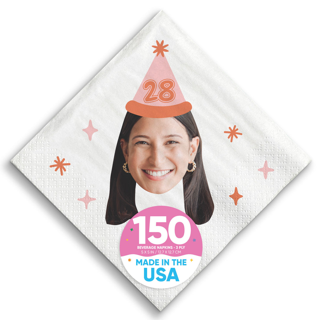 Custom Face Napkins - Birthday