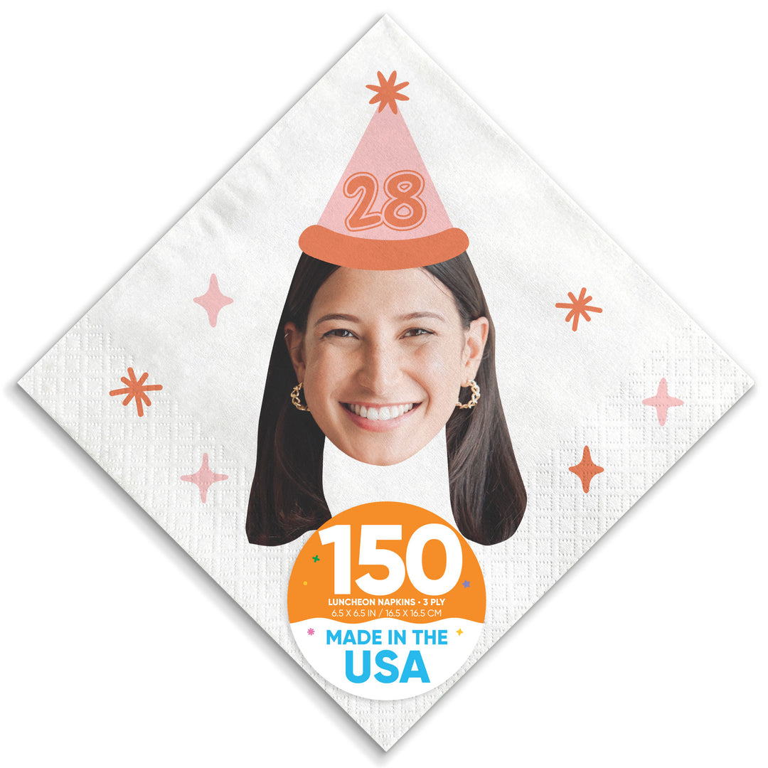 Custom Face Napkins - Birthday