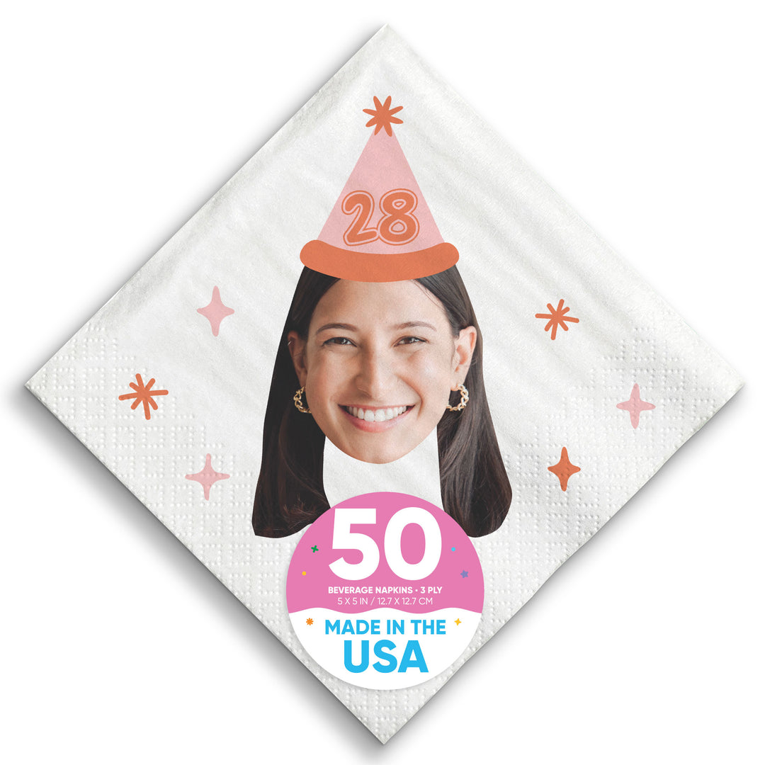 Custom Face Napkins - Birthday
