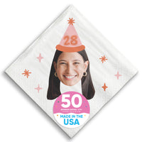 Custom Face Napkins - Birthday