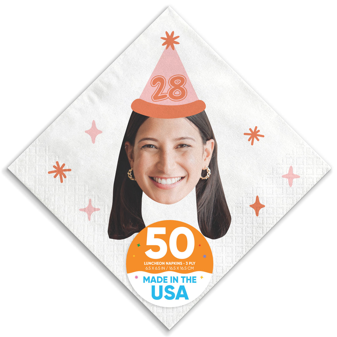 Custom Face Napkins - Birthday