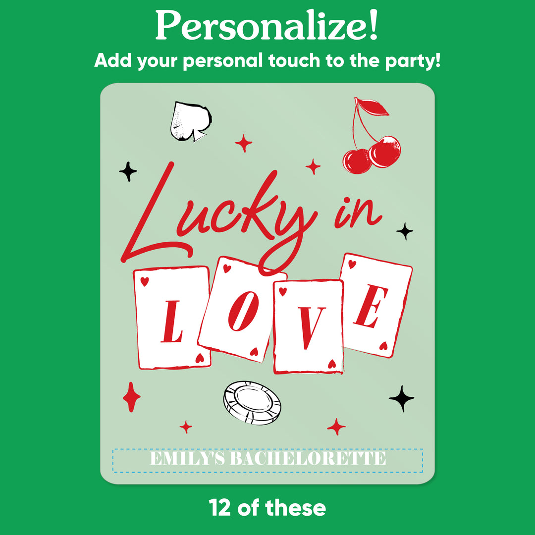 Custom Text Drink Pouches - Lucky in Love - 12 Ct