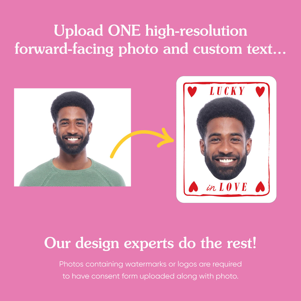 Custom Face Lucky In Love Cut-Out Stickers - 24 Ct