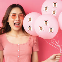 Custom Face Lucky In Love Cut-Out Stickers - 24 Ct
