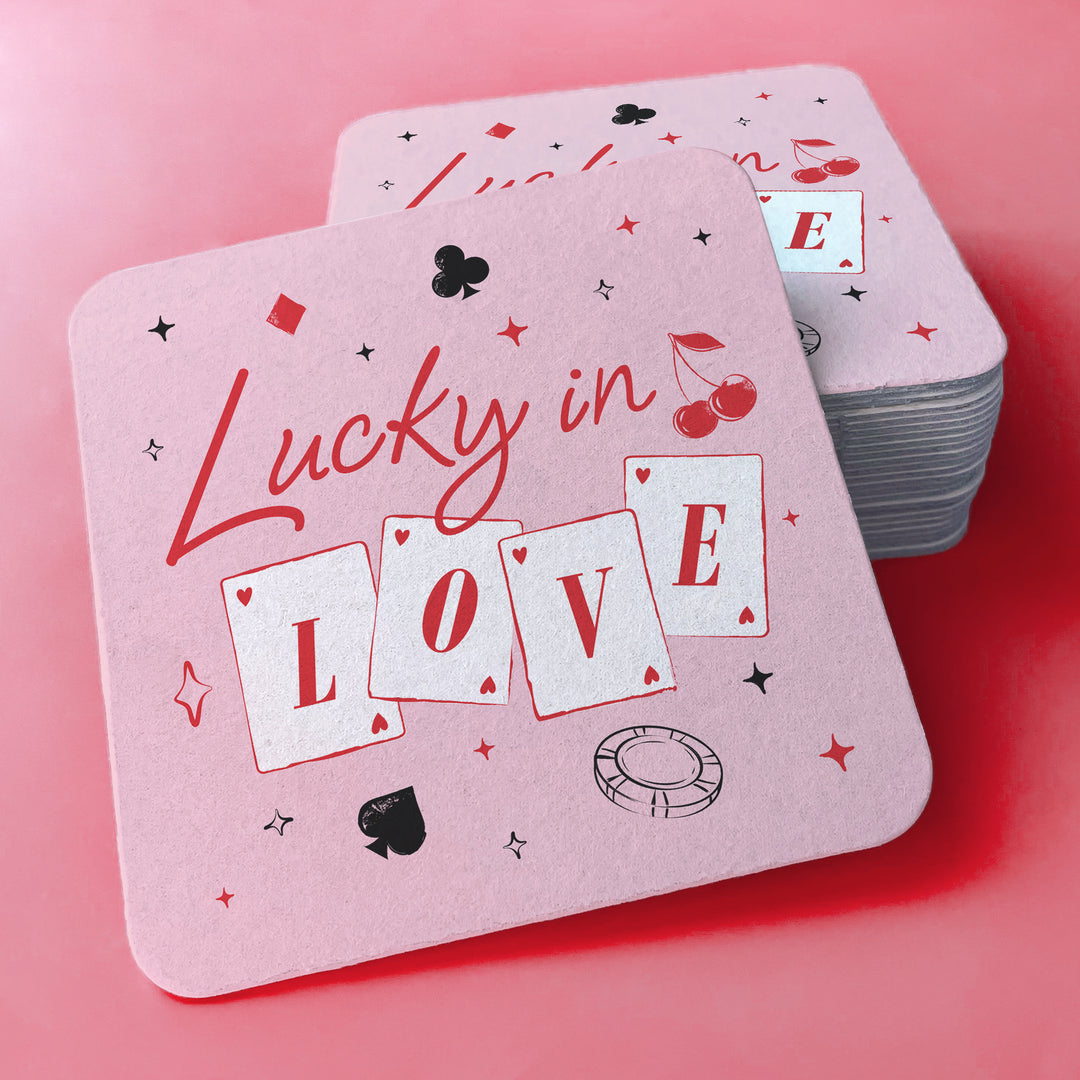 Drink Coasters - Lucky In Love - 25 Ct
