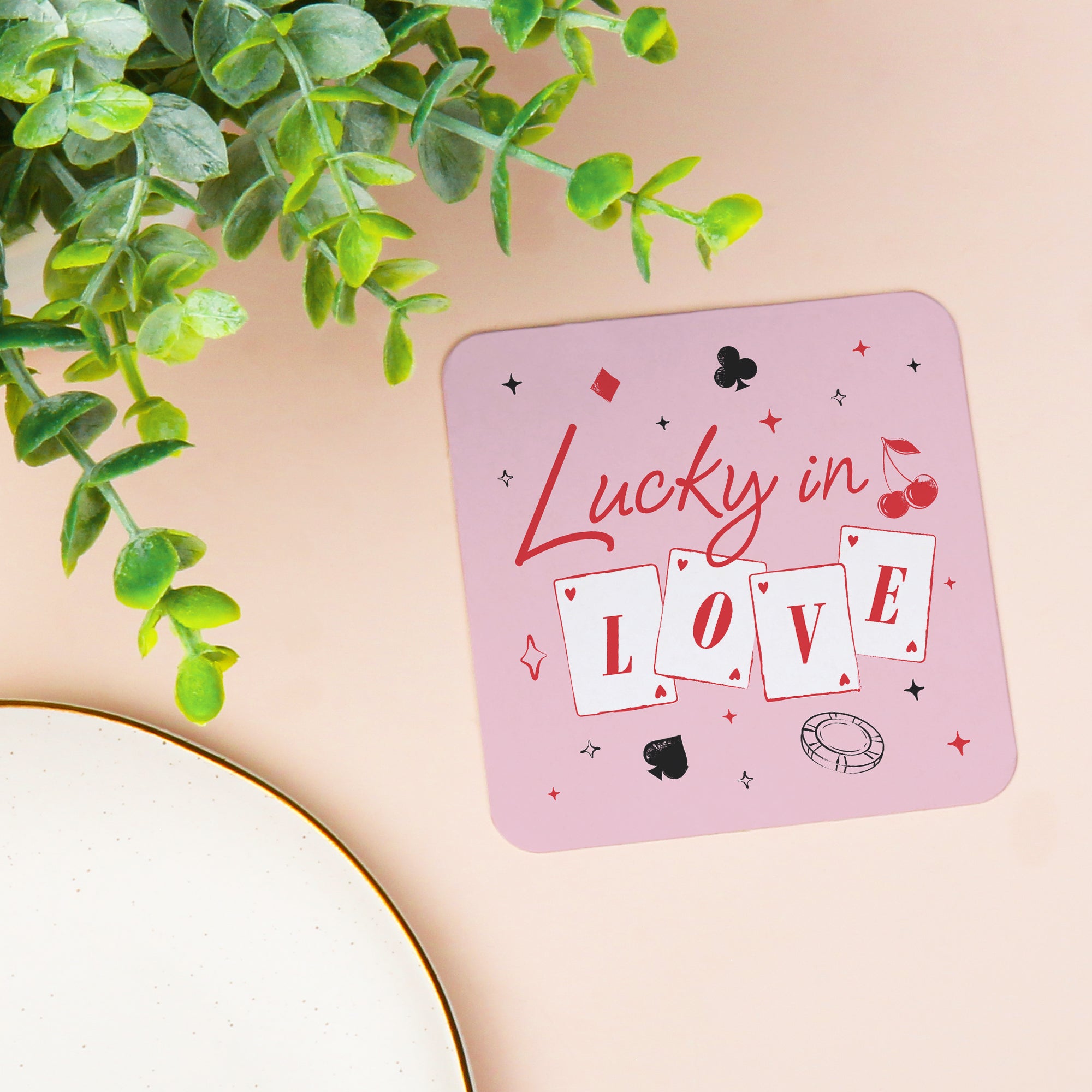 25 Ct Lucky in Love Drink Coasters Vegas Bachelorette Party