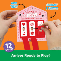 Lucky In Love personalized pull tab game cards with custom face – 12ct party game set