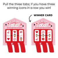 Set of 12 Lucky In Love custom pull tabs including 1 winner and 11 loser cards