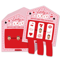 Lucky In Love personalized pull tab game cards with custom face – 12ct party game set