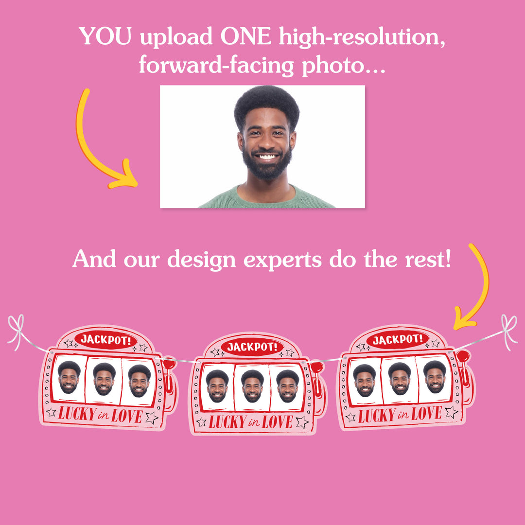 Custom Face Lucky In Love Garland Banner