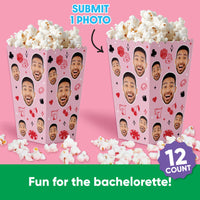 Custom Face Lucky In Love Popcorn Box - 12 Ct