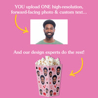 Custom Face Lucky In Love Popcorn Box - 12 Ct