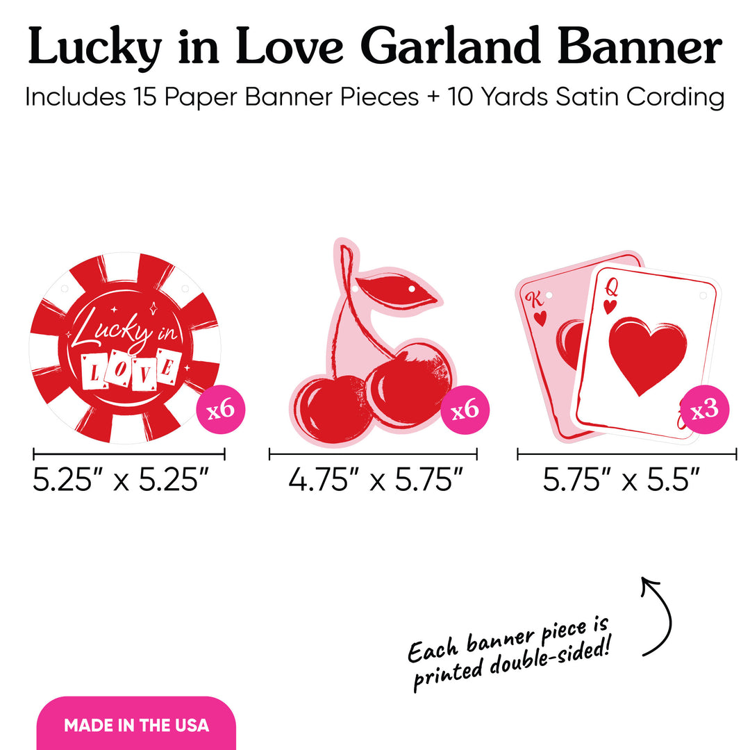 Lucky In Love Garland Banner - 15 Pc