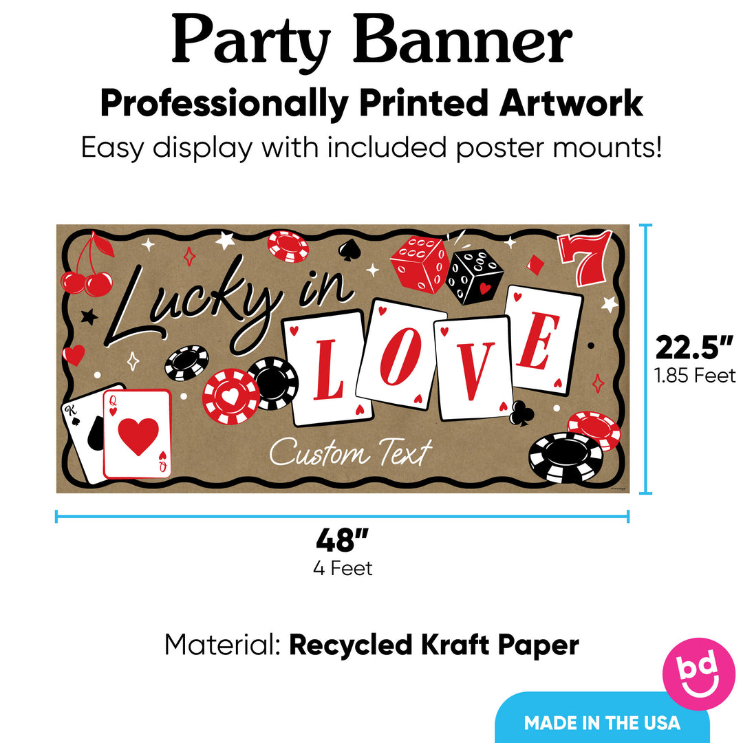 Casino party kraft banner 48x22.5 inches with 8 poster mounts