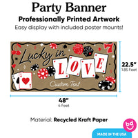 Casino party kraft banner 48x22.5 inches with 8 poster mounts