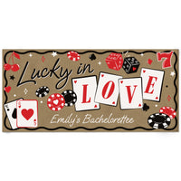 Lucky in Love personalized kraft casino party banner main image