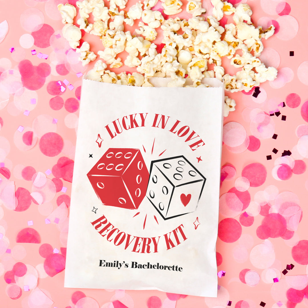 Custom Text Paper Treat Bags - Lucky In Love - 100 Ct