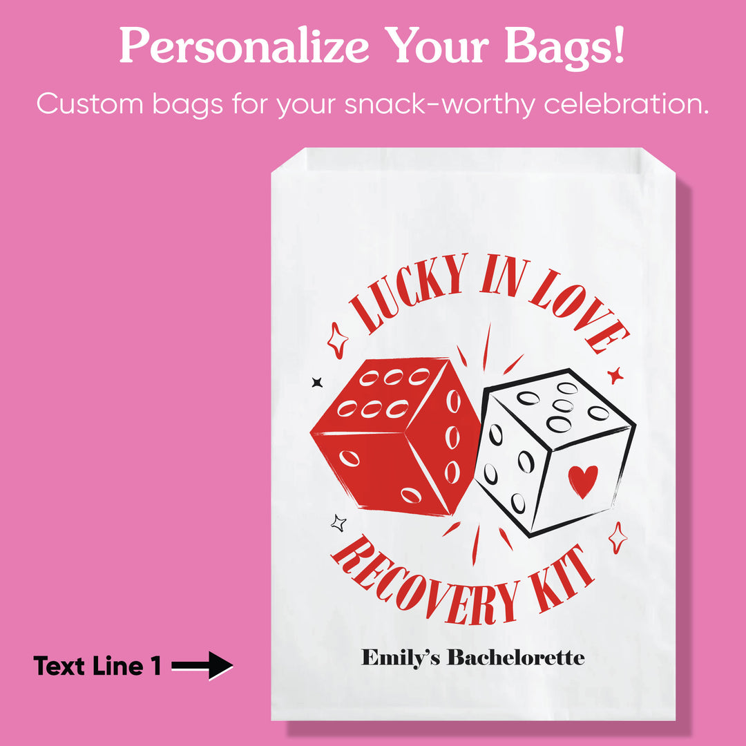 Custom Text Paper Treat Bags - Lucky In Love - 100 Ct