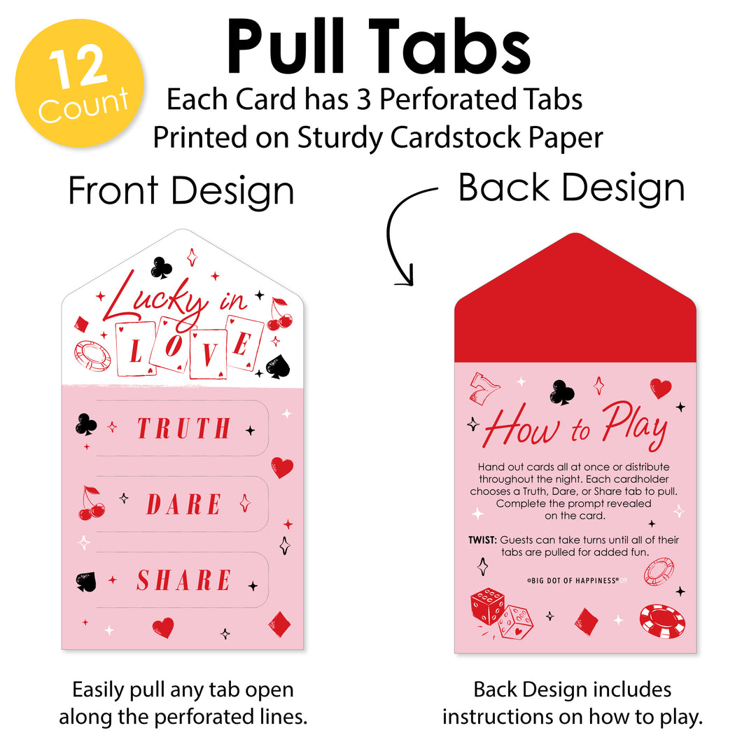 Lucky In Love Truth, Dare, Share Pull Tabs Game - 12 Ct